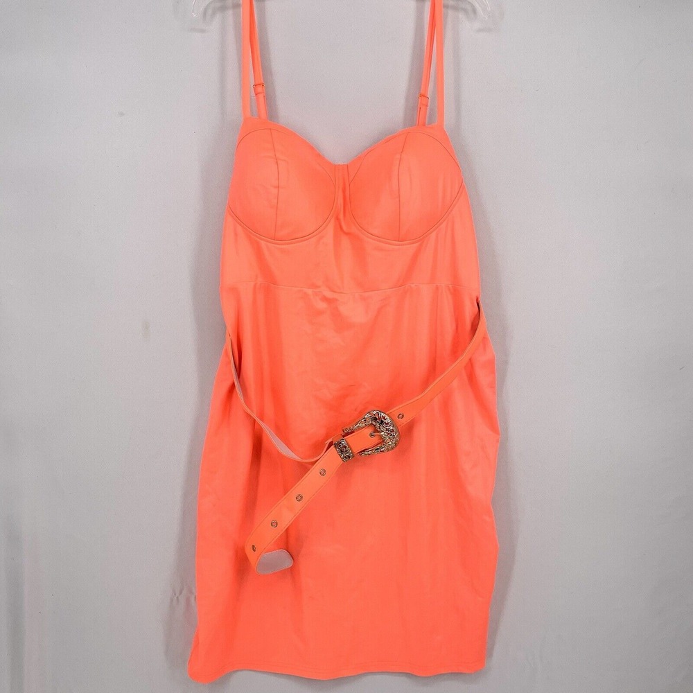 Fashion Nova Dress Bodycon Sz 2XL Belted Mini Bustier Top Stretch Short New